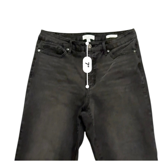 Sofia Jeans by Sofia Vergara Leslie Slim Straight Black Distressed Jeans Sz 8​​​ - Picture 5 of 8